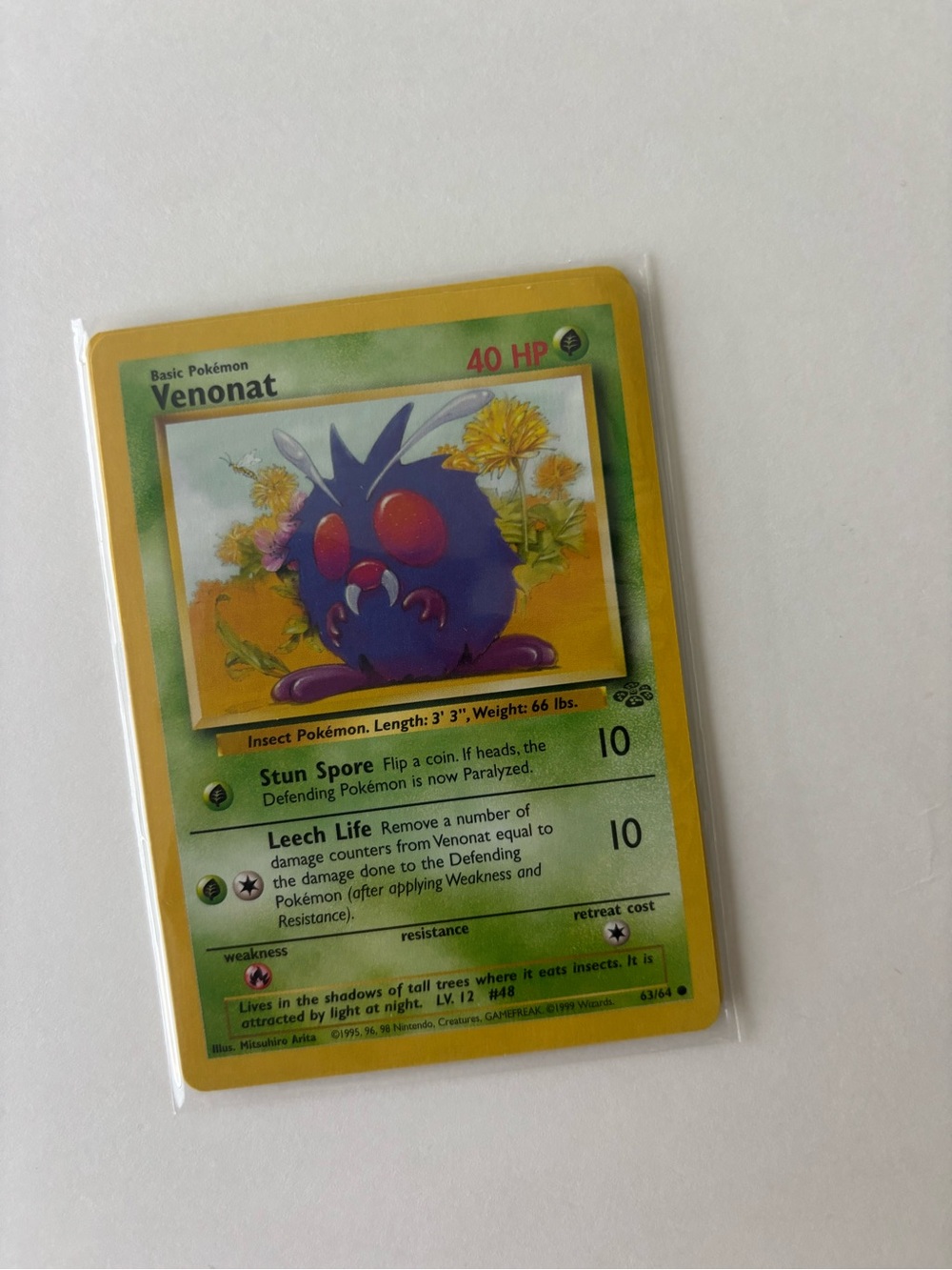 Pokémon 1st edition card Venonat (1995, 63/64)